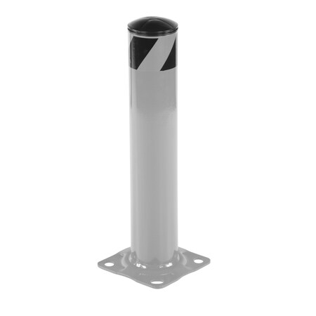 Vestil STEEL PIPE SAFETY BOLLARD 24"X4.5" SILVR BOL-24-4.5-SL